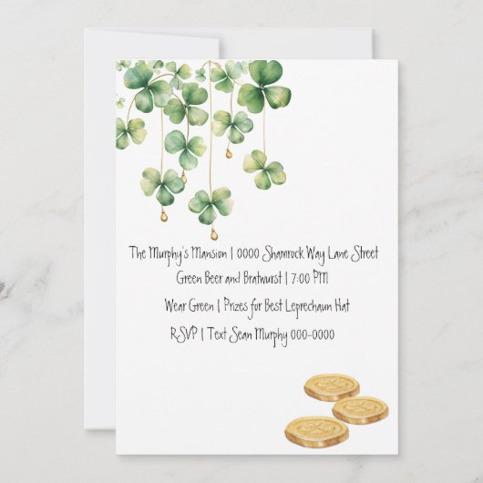 Leprechaun Pet en Green Beer St Patrick's Day Kaart (Achterkant)