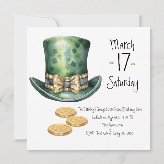 Leprechaun Pet en Pot O Clover St Patrick's Day Kaart (Achterkant)