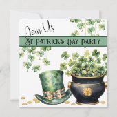 Leprechaun Pet en Pot O Clover St Patrick's Day Kaart (Voorkant)
