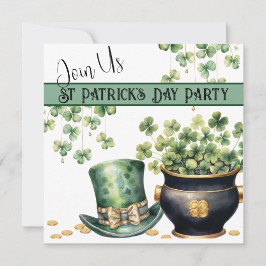 Leprechaun Pet en Pot O Clover St Patrick's Day Kaart (Voorkant)
