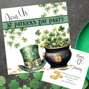 Leprechaun Pet en Pot O Clover St Patrick's Day Kaart