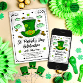 Leprechaun Pet en Shamrocks Saint Patrick's Day Kaart