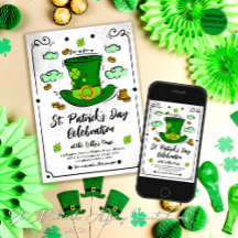 Leprechaun Pet en Shamrocks Saint Patrick's Day