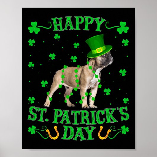 Leprechaun Pet Franse Bulldog St. Patrick's Day Poster (Voorkant)