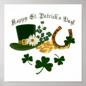 Leprechaun Pet Gold Hoefijzer - St Patrick's Poster (Voorkant)