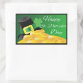 Leprechaun Pet & gouden munten St. Patrick's Day Rechthoekige Sticker (Tas)