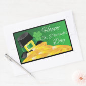 Leprechaun Pet & gouden munten St. Patrick's Day Rechthoekige Sticker (Envelop)