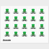 Leprechaun pet grappige snor St Patrick's dag Vierkante Sticker (Vel)