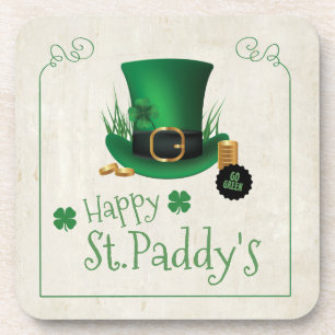 Leprechaun Pet Happy St. Paddy's ID636 Bier Onderzetter