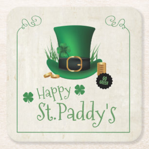 Leprechaun Pet Happy St. Paddy's ID636 Kartonnen Onderzetters
