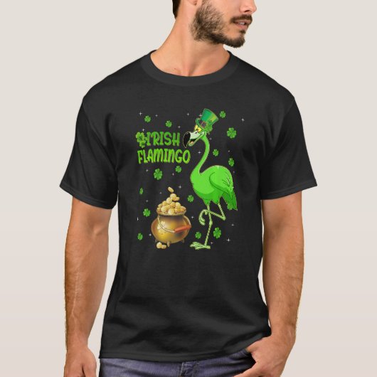 Leprechaun Pet Irish Flamingo St Patrick's Day T-shirt (Voorkant)