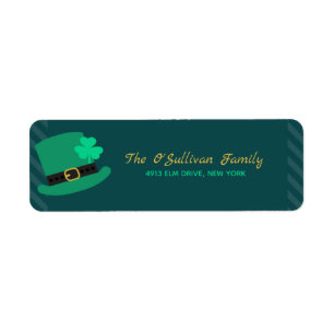 Leprechaun Pet St Patricks Day Donkergroen Etiket