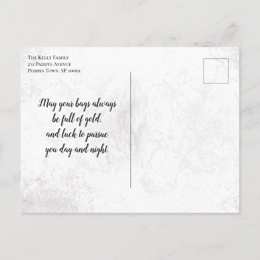 Leprechaun Pet St. Patrick's Day Uitnodiging Briefkaart (Achterkant)