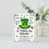 Leprechaun Pet St. Patrick's Day Uitnodiging Briefkaart (Staand voorkant)