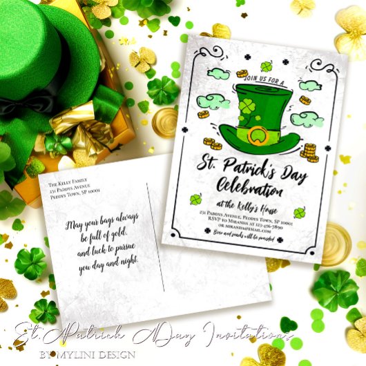 Leprechaun Pet St. Patrick's Day Uitnodiging Briefkaart