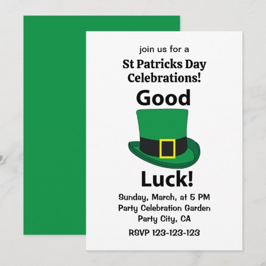 Leprechaun Pet Succes St Patricks Day Kaart (Voorkant / Achterkant)
