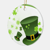 Leprechaun-petten met 4 bladklavers keramisch ornament (Links)