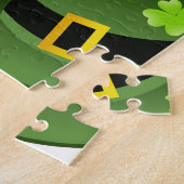 Leprechaun-petten met 4 bladklavers legpuzzel (Zijkant)