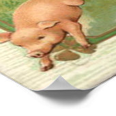 Leprechaun Pig Shillelagh St Patrick's Day Poster (Hoek)