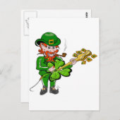 Leprechaun Plays Guitar Briefkaart (Voorkant / Achterkant)