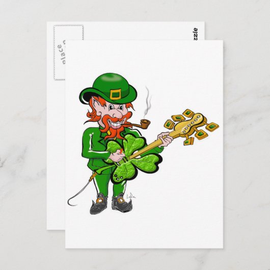Leprechaun Plays Guitar Briefkaart (Voorkant / Achterkant)