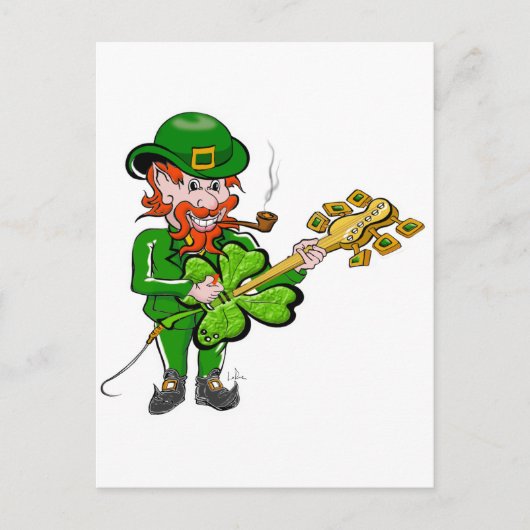 Leprechaun Plays Guitar Briefkaart (Voorkant)