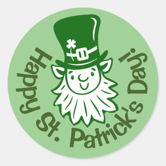 Leprechaun Portrait Classic Round Sticker (Voorkant)