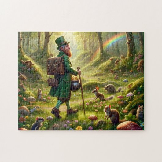 Leprechaun Pot of Gold achtervolging Legpuzzel (Horizontaal)