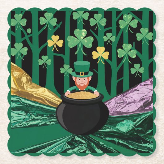 Leprechaun Pot of Gold Onderzetter Set (Voorkant)