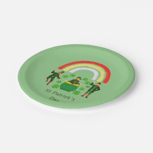 Leprechaun Pot of Gold Rainbow St Patrick's Day Papieren Bordje (Gekanteld)