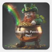 Leprechaun Pot Of Gold  Vierkante Sticker (Voorkant)