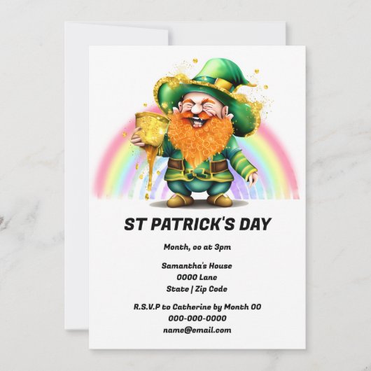 Leprechaun pot van gouden regenboog Ierse geluksfe Kaart (Voorkant)