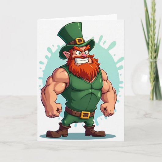 Leprechaun Power St Patricks Card Kaart (Voorkant)