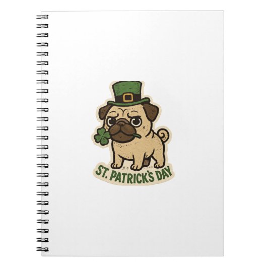 Leprechaun Pug St.Patrick's Day Notitieboek (Voorkant)