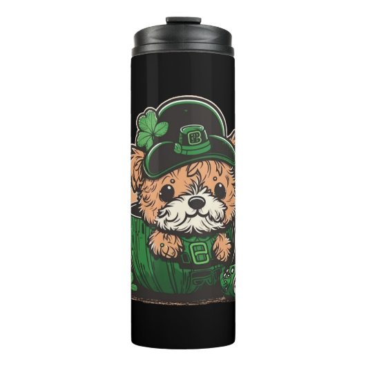 Leprechaun Puppies Sticker, St. Patrick's Day. Thermosbeker (Voorkant)