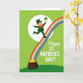 Leprechaun Rainbow Faux Gold Foil Card Kaart (Gele Bloem)