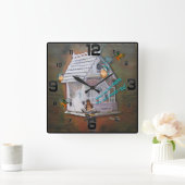 Leprechaun Reader Vierkante Klok (Huis)