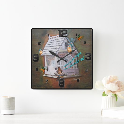 Leprechaun Reader Vierkante Klok (Huis)