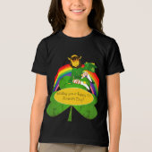 Leprechaun regenboog St. Patrick's Tri-Blend Shirt (Voorkant)