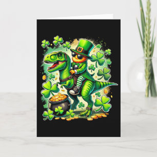 Leprechaun Ridder T Rex Dinosaurus St Pat Trex Pat Kaart
