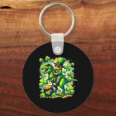 Leprechaun Ridder T Rex Dinosaurus St Pat Trex Pat Sleutelhanger (Voorkant)