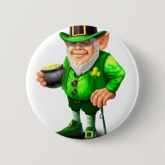 Leprechaun Ronde Button 5,7 Cm (Voorkant)
