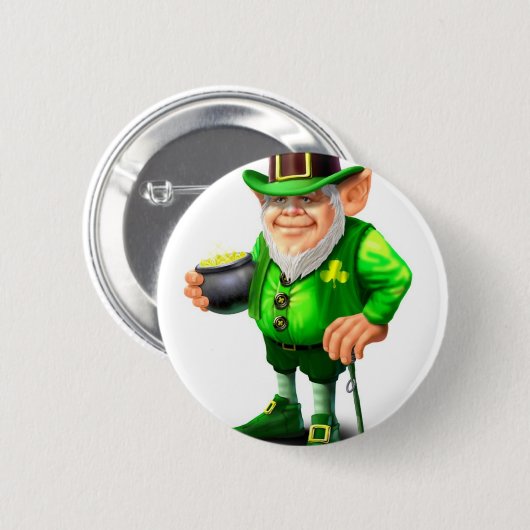 Leprechaun Ronde Button 5,7 Cm (Voorkant /achterkant)