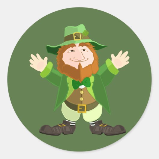 Leprechaun Ronde Sticker (Voorkant)