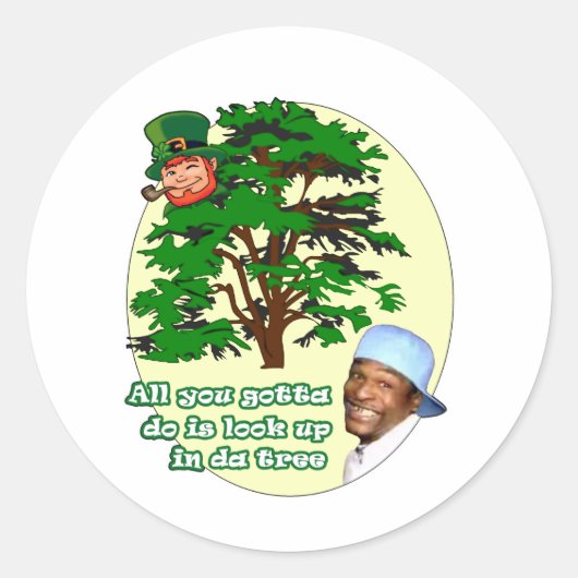 Leprechaun Ronde Sticker (Voorkant)