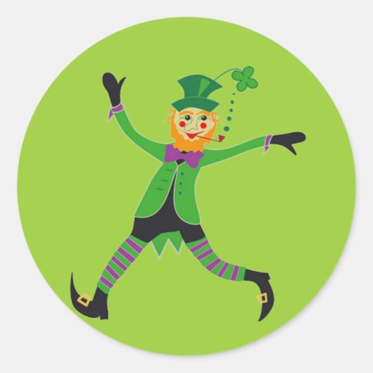 Leprechaun Ronde Sticker (Voorkant)