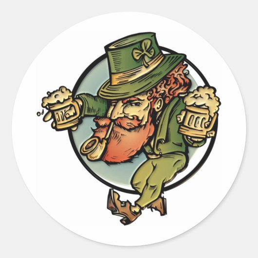 Leprechaun Ronde Sticker (Voorkant)