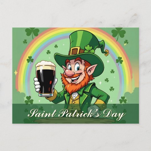 Leprechaun’s Cheers Beneath the Rainbow Briefkaart (Voorkant)