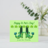 Leprechaun schetst St Patrick's Day Briefkaart (Staand voorkant)