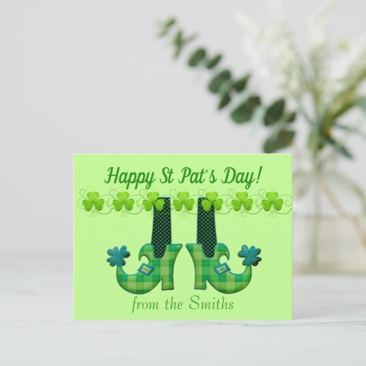 Leprechaun schetst St Patrick's Day Briefkaart (Staand voorkant)